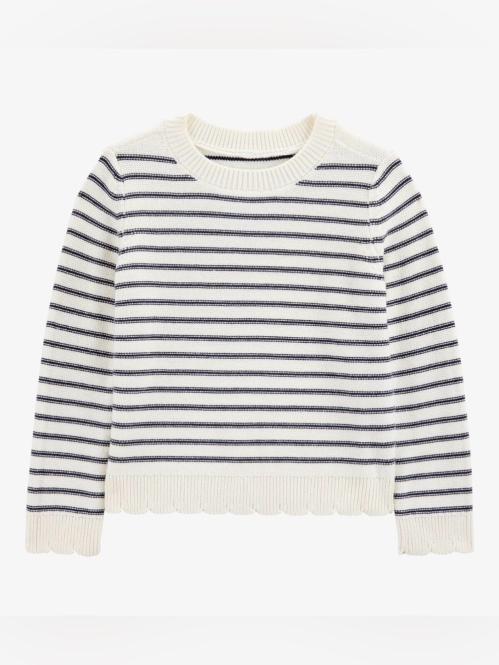 Osh Kosh Girls Striped Scallop Sweater Size 10